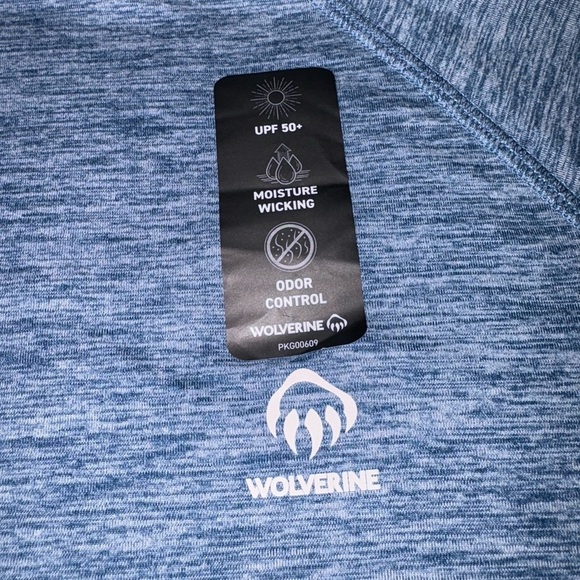 Wolverine NWT Men’s Size M Lake Blue Heather Eco Sun Stop Short Sleeve Shirt - Picture 5 of 8